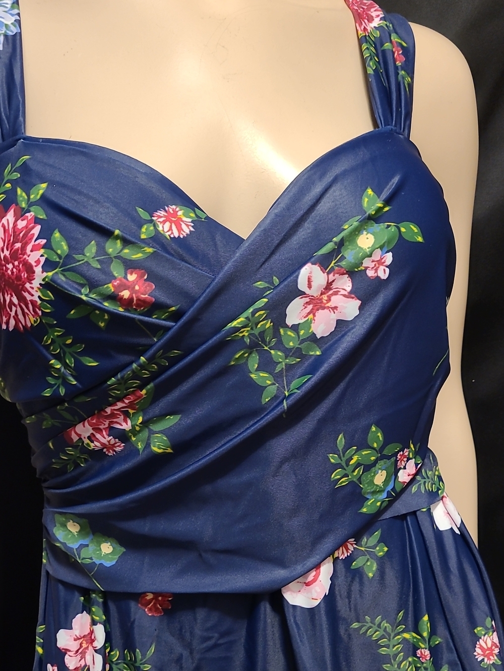 Cocopear women's navy floral skirted one-piece swimdress 2XL - Picture 3 of 15